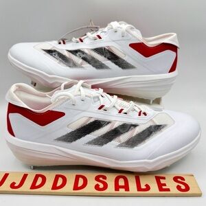 Adidas Adizero Impact Baseball Cleats White Black Power Red IF8500 Men’s Sizes